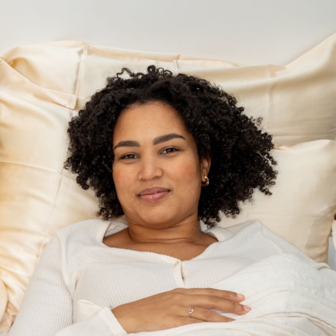 hypoallergene zijden kussensloop champagne