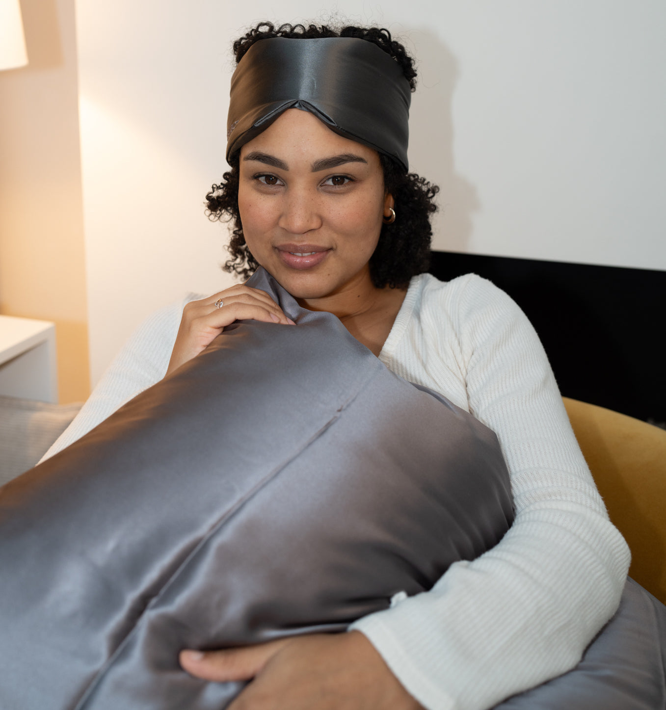 zijden kussenhoes anti acne kussensloop grijs