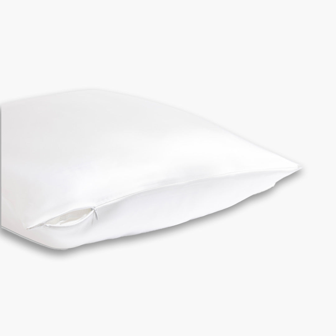 zijden kussensloop wit zijkant