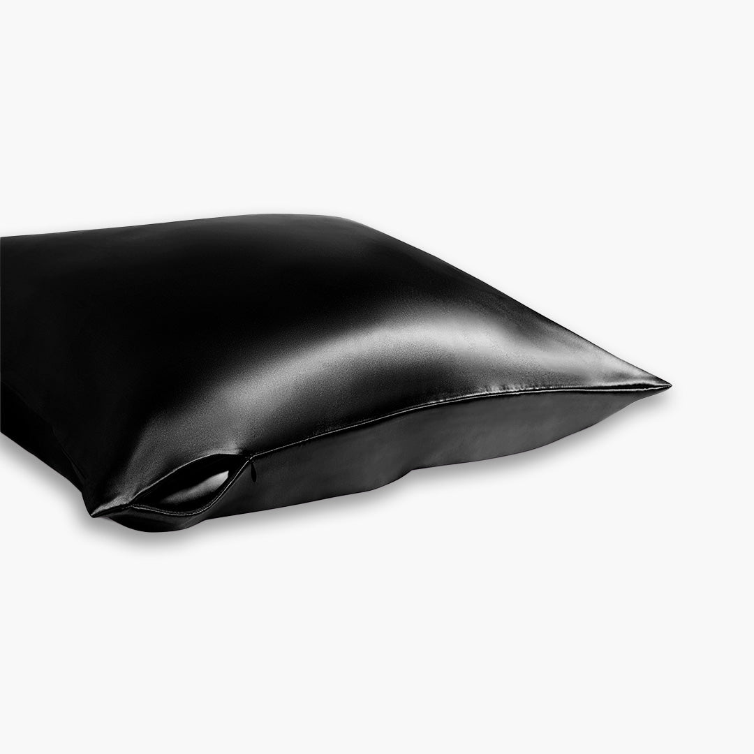 zijden kussensloop zwart zijkant